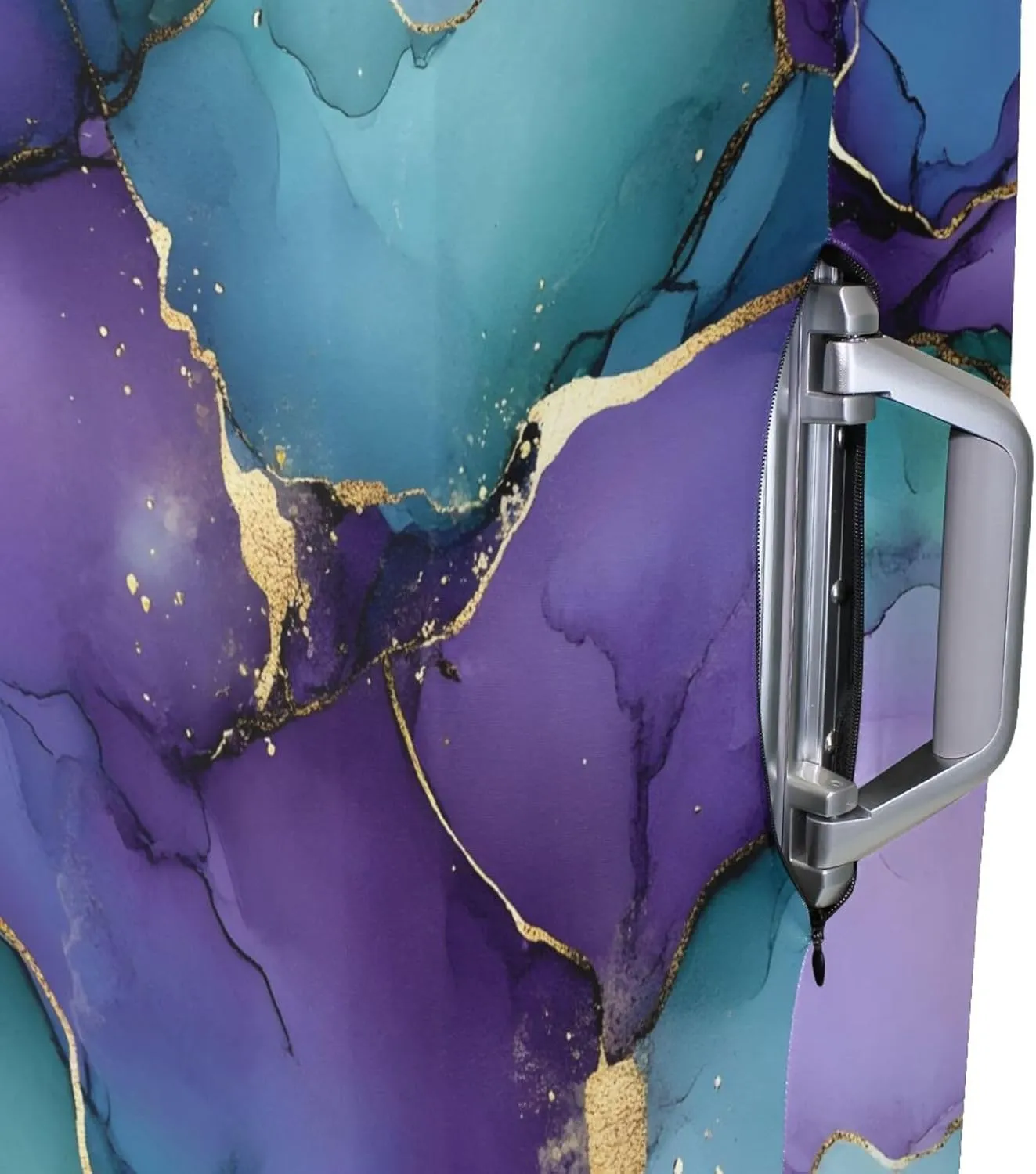 Joisal Marble Purple Gold Luggage Cover Protector Scratch-Resistant Luggage Identifiers for Suitcases Unique, Travel Accessories