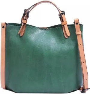 JSEIAJB Women's Bags Vintage Bucket Tote Bags Handbags Leather Handbags