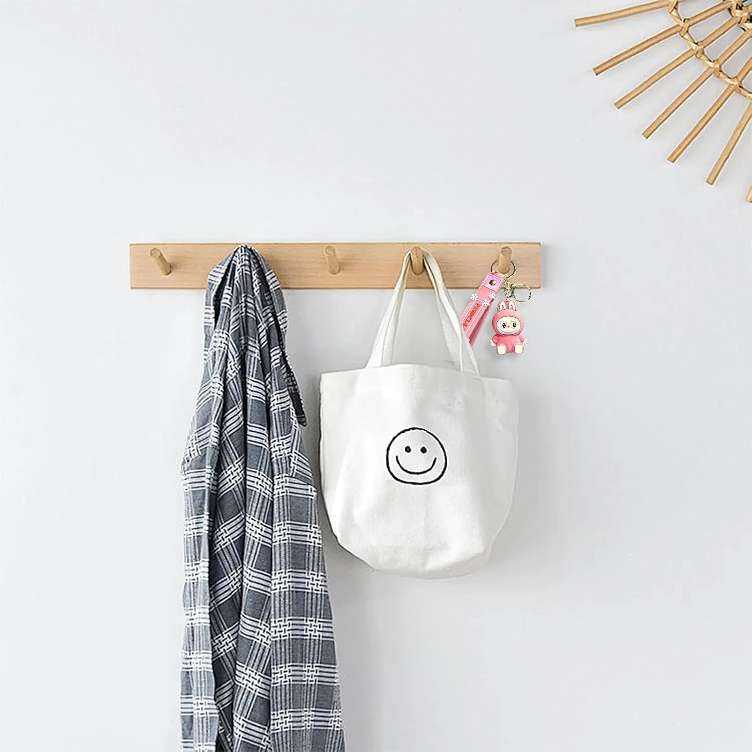 Labubu Keychain, Cute Labubu Doll Wristlet Accessories Kawaii Monster Key Chain Bag Charm Gift for Women