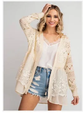 Lace accent Cardi
