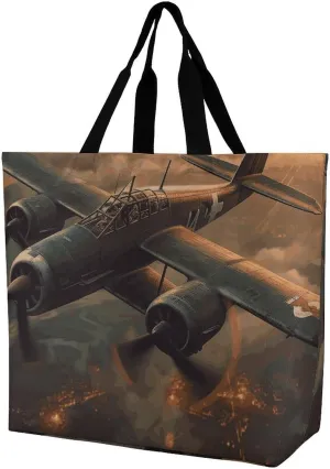 Large Capacity Shopping Bag Wild Seas Canvas Grocery Bags Foldable Tote Bag
