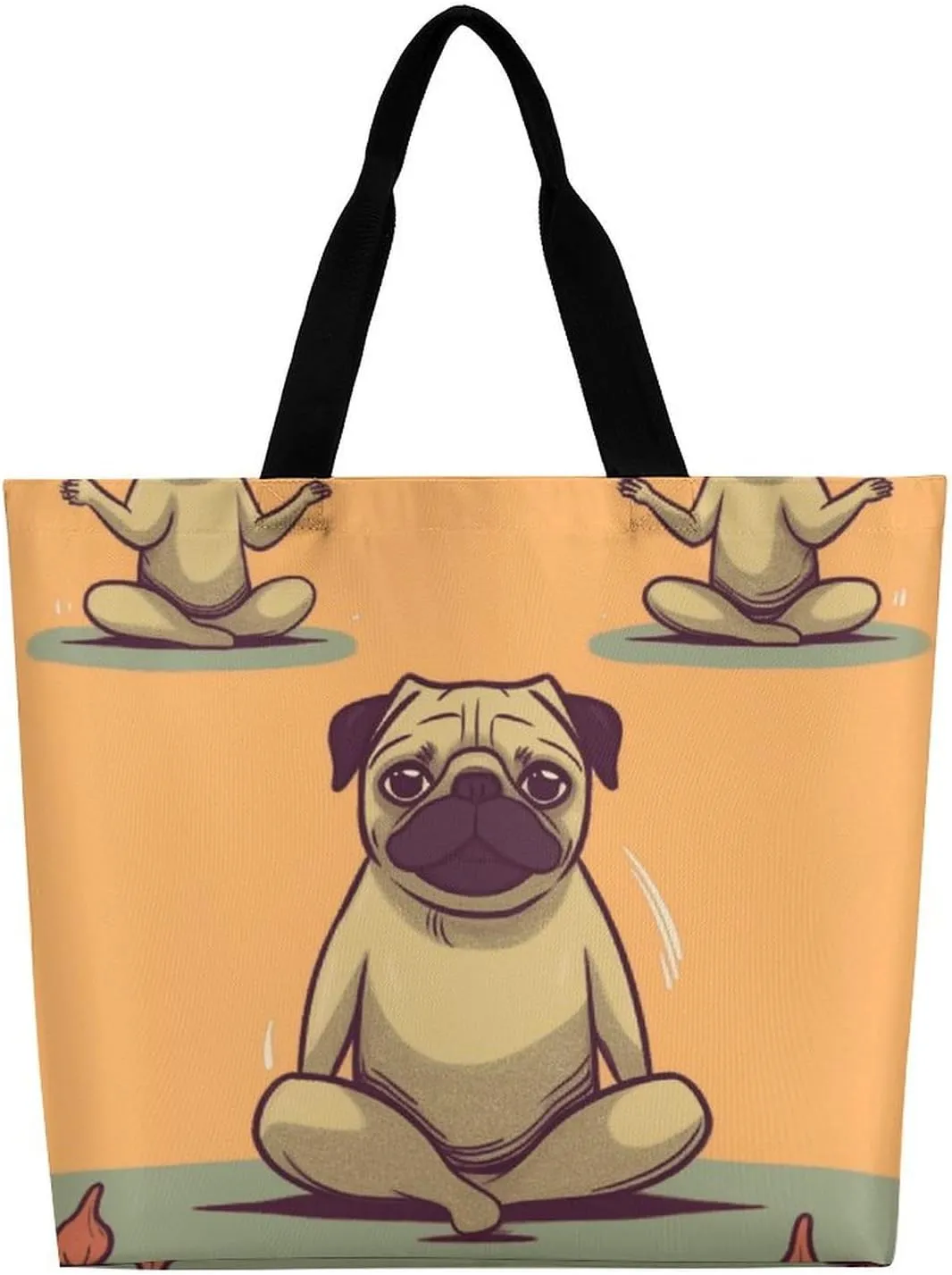 Large Capacity Shopping Bag Yellow Rose Canvas Grocery Bags Foldable Tote Bag