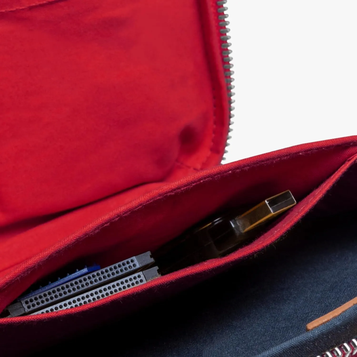 Large Travel Digital Accessories Storage Bag, Portable Gadget Organizer Case, Zippered Tech Kit Organizer Pouch - Red(Canvas)