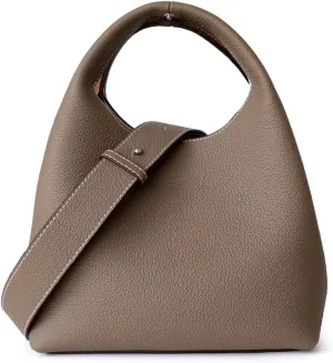 Leather Bucket Bags Tote Bags Crossbody Bags Women's Fashion Wallets and Handbags Shoulder Bags (Grey and Brown)