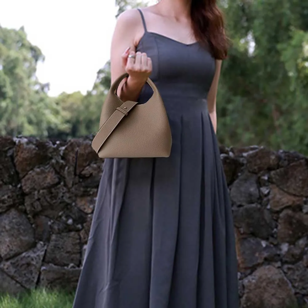 Leather Bucket Bags Tote Bags Crossbody Bags Women's Fashion Wallets and Handbags Shoulder Bags (Grey and Brown)