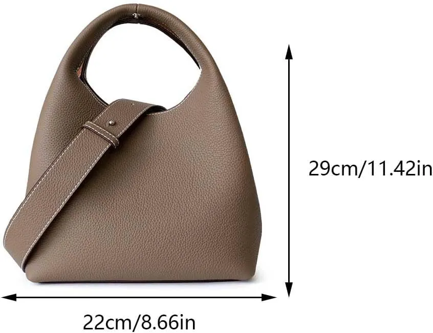 Leather Bucket Bags Tote Bags Crossbody Bags Women's Fashion Wallets and Handbags Shoulder Bags (Grey and Brown)
