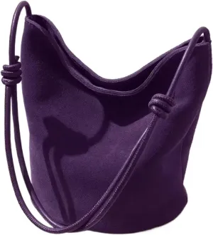 Leather Handbag Women Mini Bucket Tote Strings Shoulder Vintage Bags Winter Daily Commuting Purses