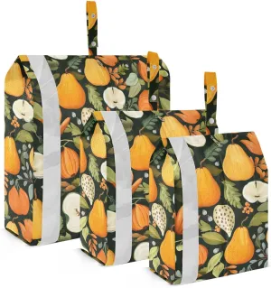 Leaves Pear Black Packing Cubes for Travel 3 Set Large Packing Cubes Luggage Accessories for Carry On