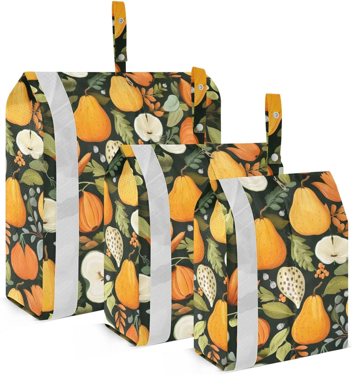 Leaves Pear Black Packing Cubes for Travel 3 Set Large Packing Cubes Luggage Accessories for Carry On