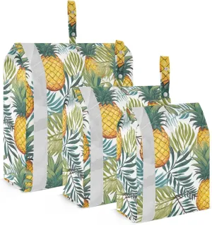 Leaves Watercolor Pineapples Packing Cubes for Travel 3 Set Large Packing Cubes Luggage Accessories for Vacation Clothes