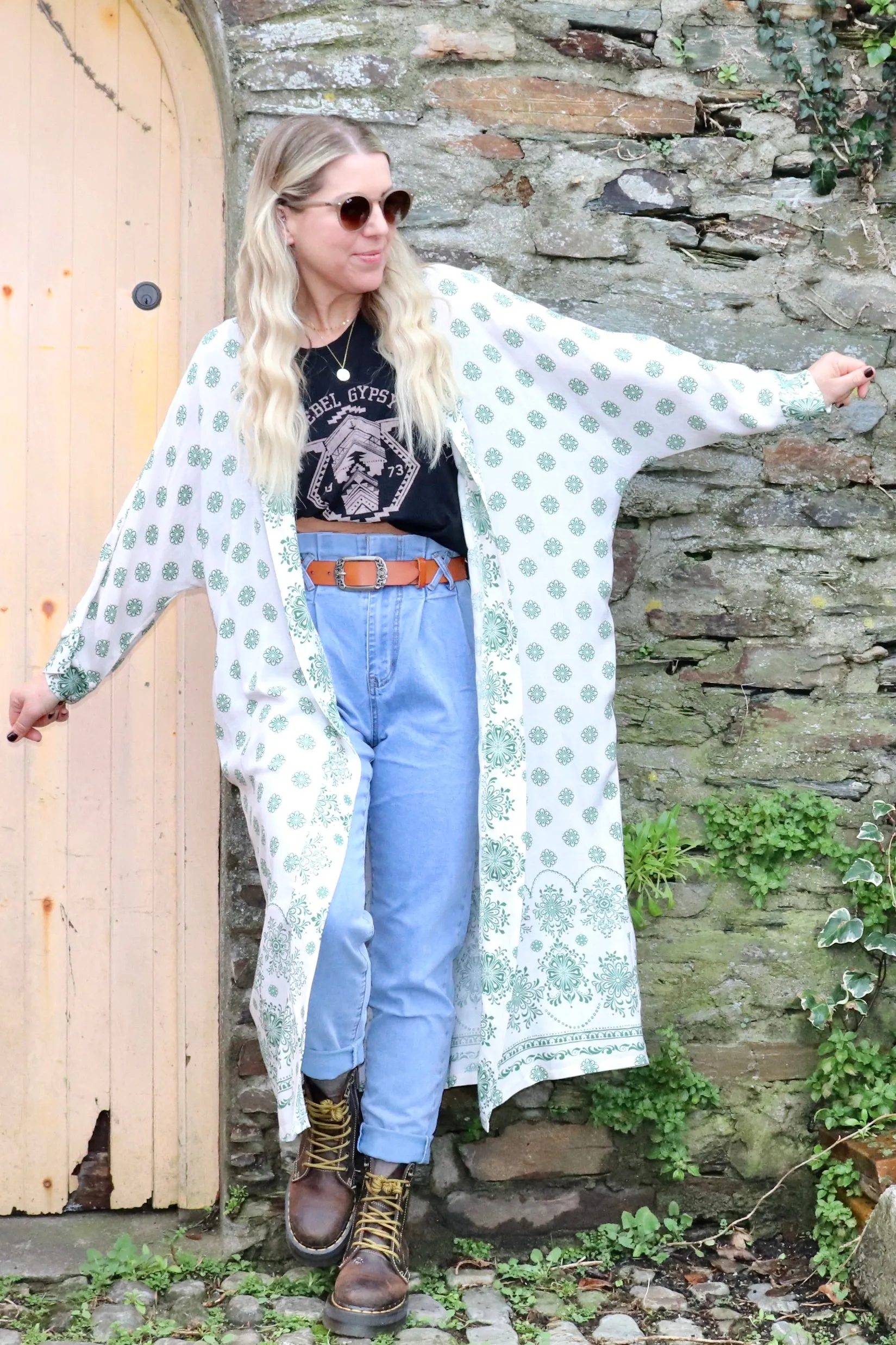 Long floral kimono