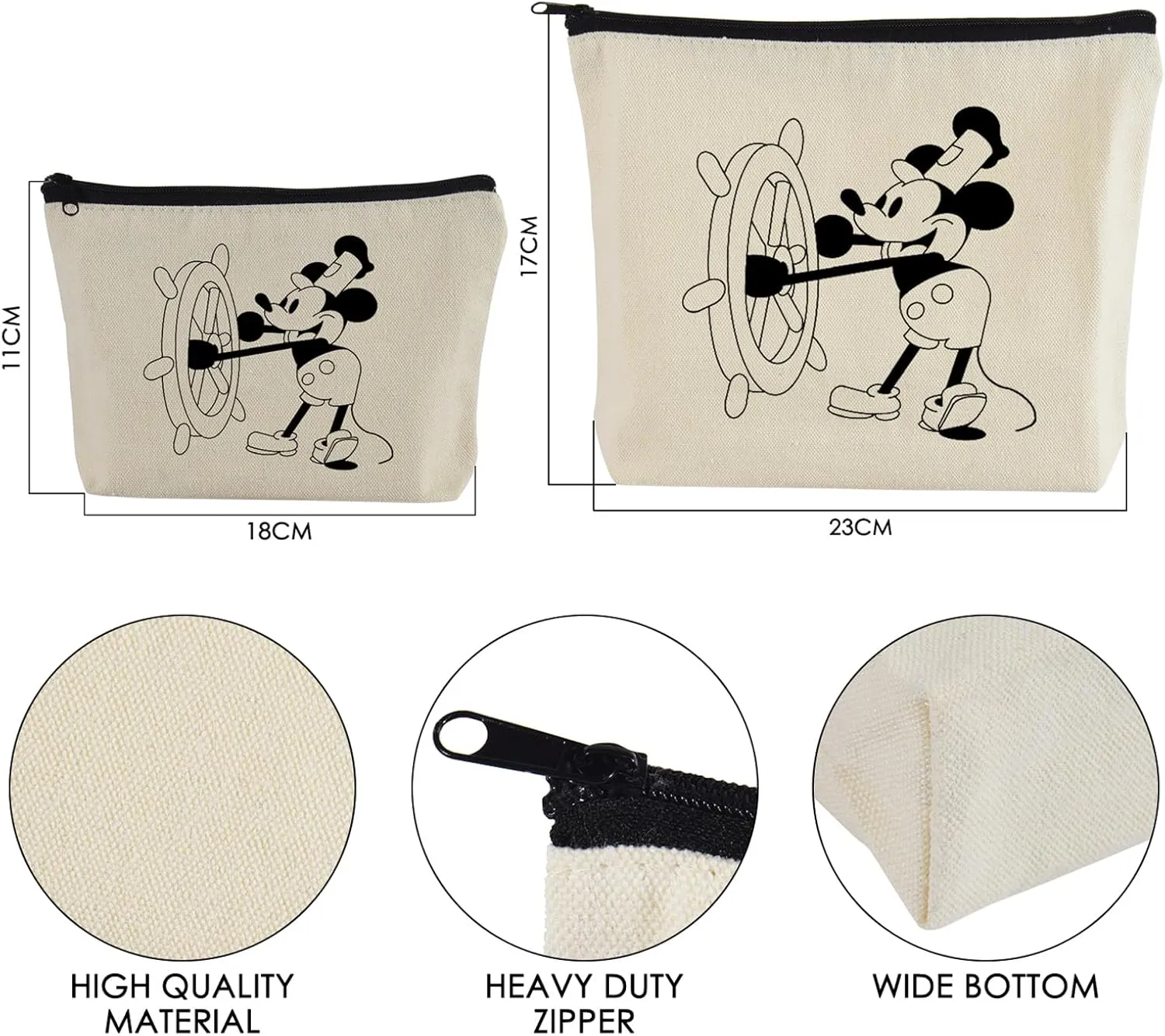 Makeup Bags for Women 2 Pcs, Travel Cosmetic Bag Makeup Pouch, Gift for Women