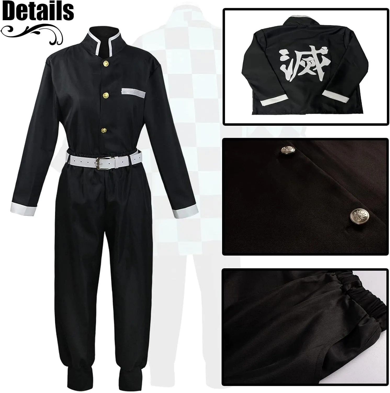 Men Kimono Costume Boys Kamado Cosplay Costumes Cloak Outfits Set Halloween Pink Uniform with Accessories for Men