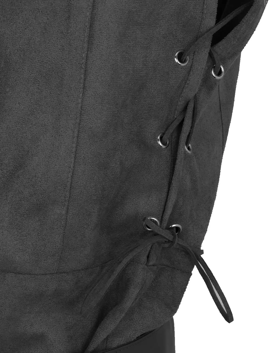 Men Pirate Costume Medieval Pirate Viking Shirt Tunic Vest Waist Belt Arm Guard Accessories Outfit