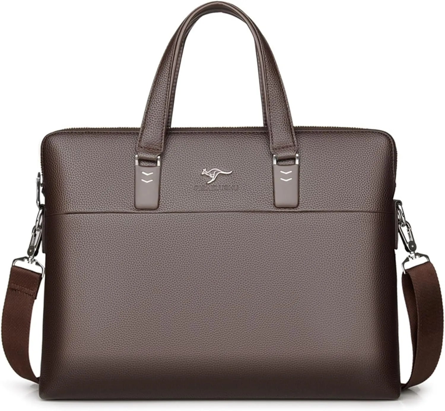 Men's bags, handbags, horizontal business briefcases, shoulder bags(Brown)