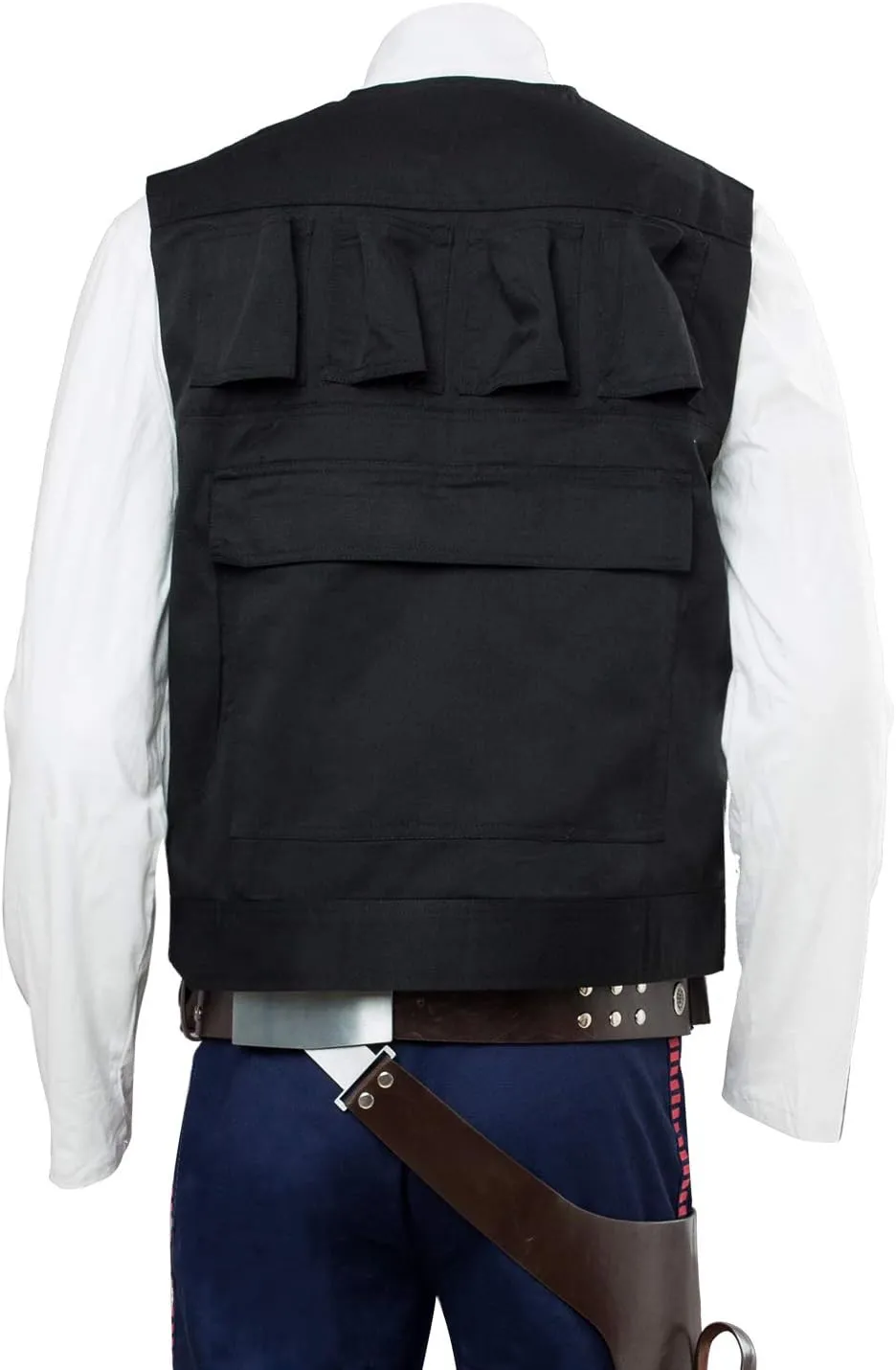 Men's Halloween Costume Black Vest Belt Compatible Droid Caller Canister Cosplay Accessories Unisex