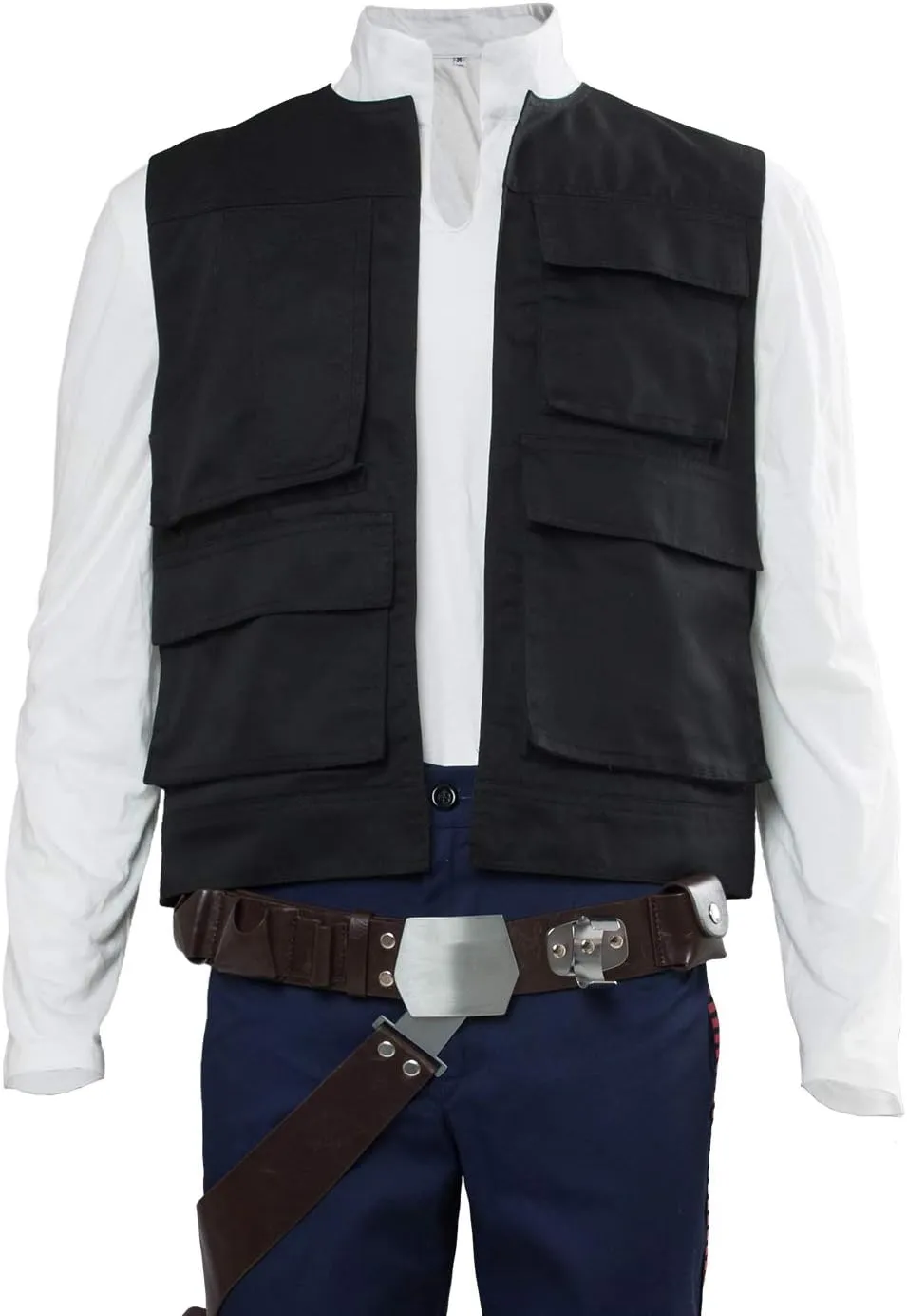 Men's Halloween Costume Black Vest Belt Compatible Droid Caller Canister Cosplay Accessories Unisex