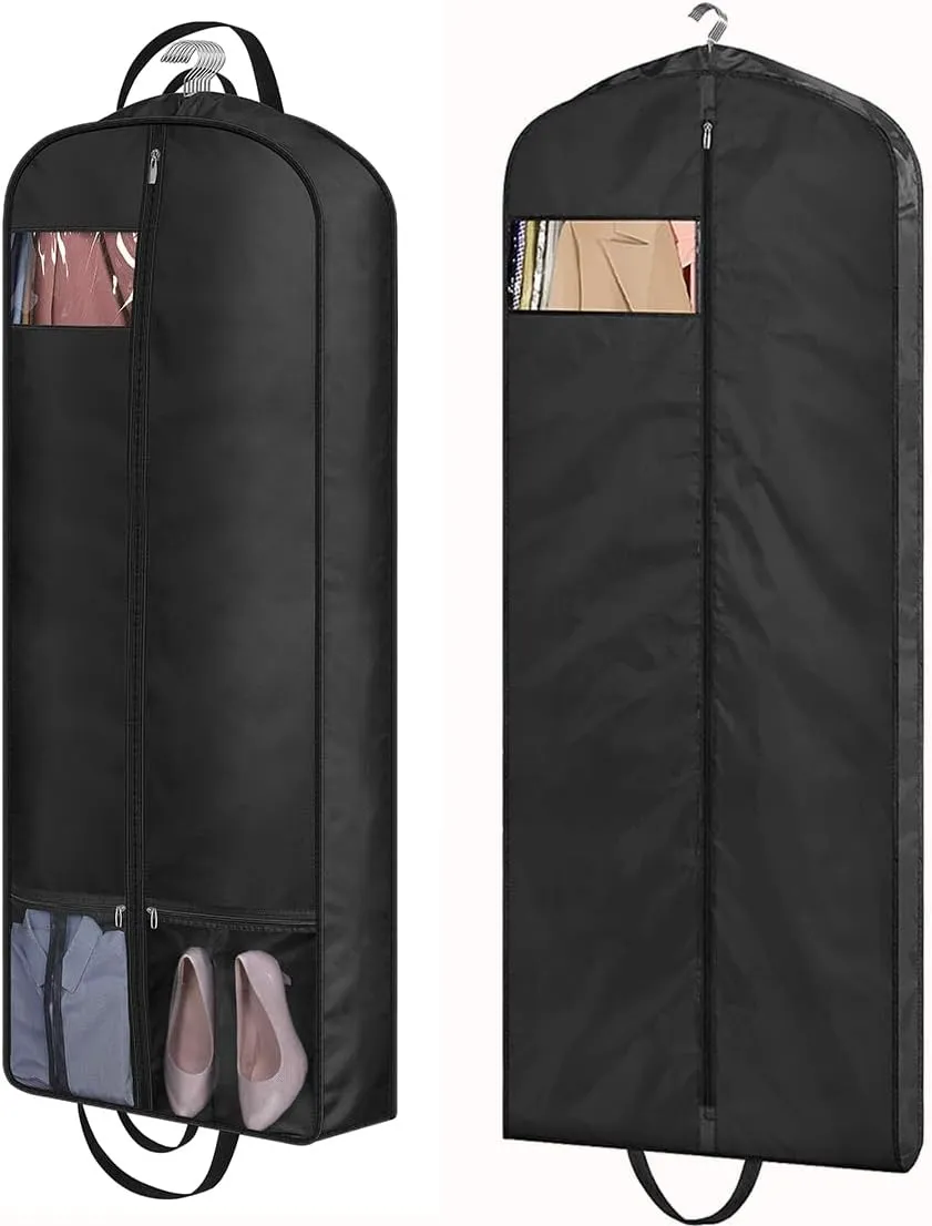 MISSLO 60" Garment Bags for Travel   65" Gusseted Hanging Garment Bags