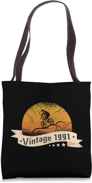 MTB-Bicycles Vintage 1991 Birthday cycling Mountain-Bike Tote Bag
