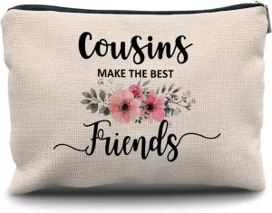 Nogrit Cousin Gifts Makeup Bag - Best Cousin Gifts for Women, Small Cosmetic Makeup Bag for Purse