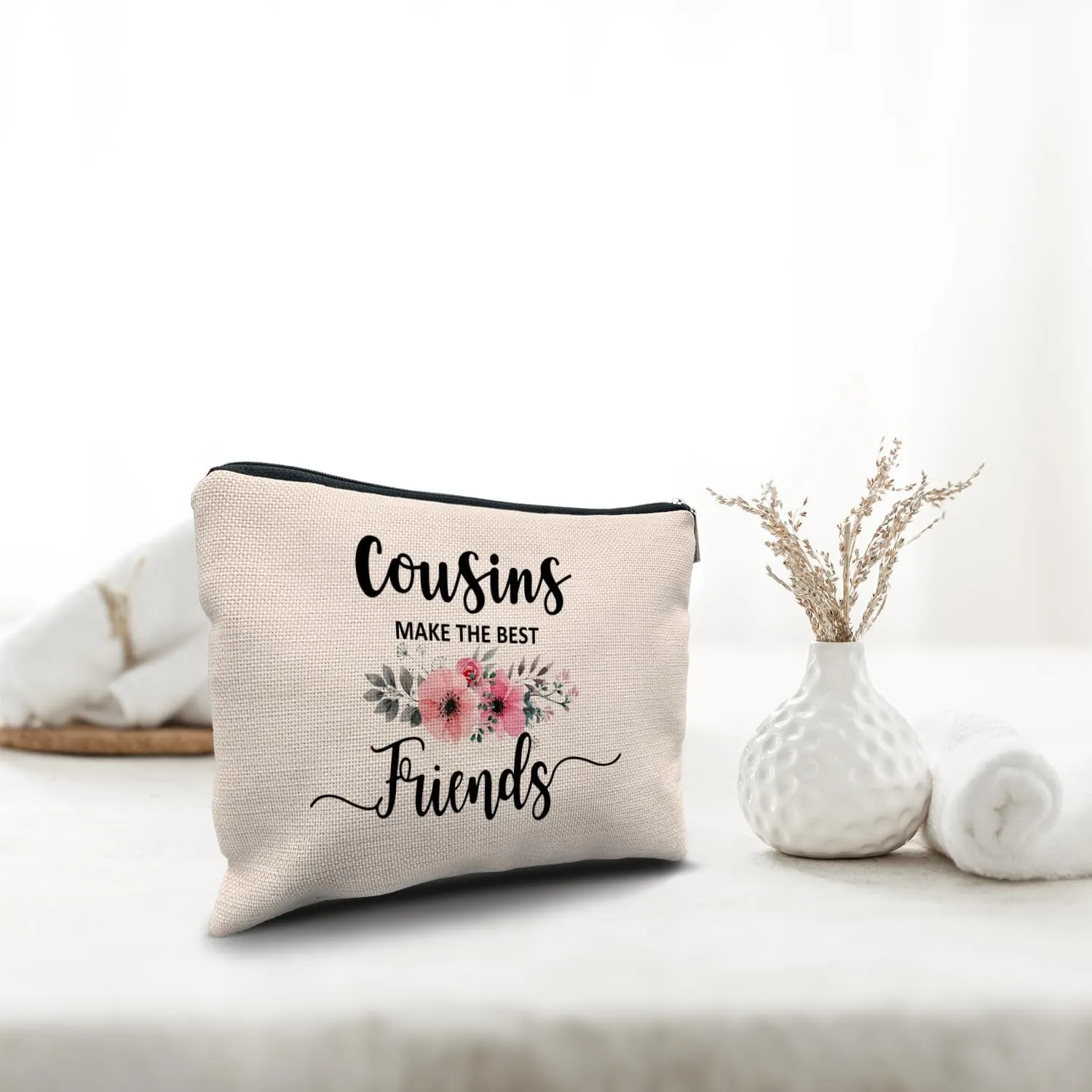Nogrit Cousin Gifts Makeup Bag - Best Cousin Gifts for Women, Small Cosmetic Makeup Bag for Purse