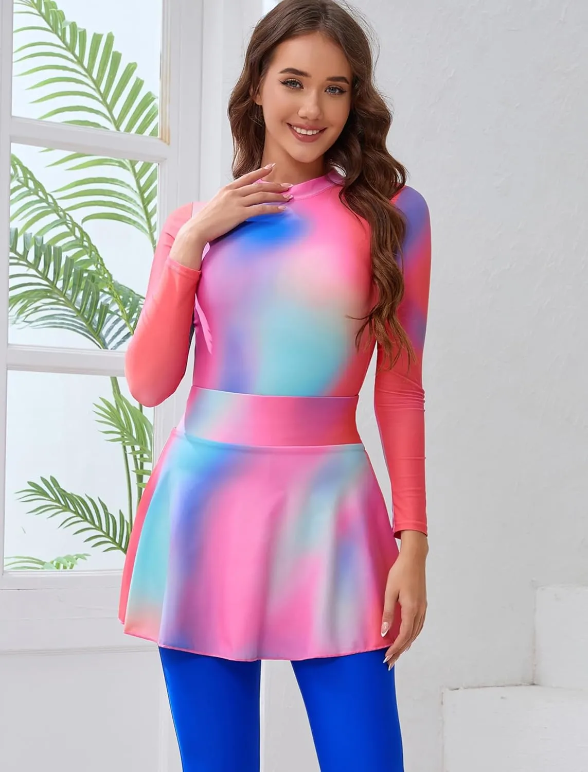 ODIZLI Women's Muslim Swimwear Suit Rash Guard Long Sleeve Swimsuit Surfing Bathing Suit Wetsuit