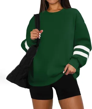 Oversized Sweatshirt For Women Trendy Hoodie Pullover Crewneck Long Sleeve Solid Fall Winter Clothes 2024