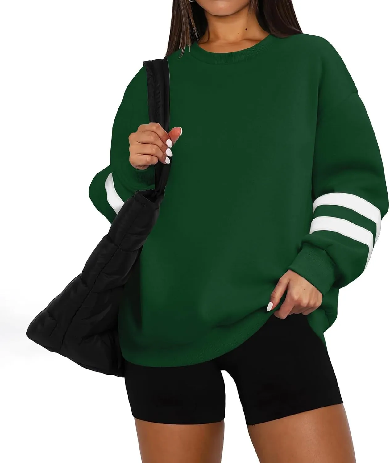 Oversized Sweatshirt For Women Trendy Hoodie Pullover Crewneck Long Sleeve Solid Fall Winter Clothes 2024