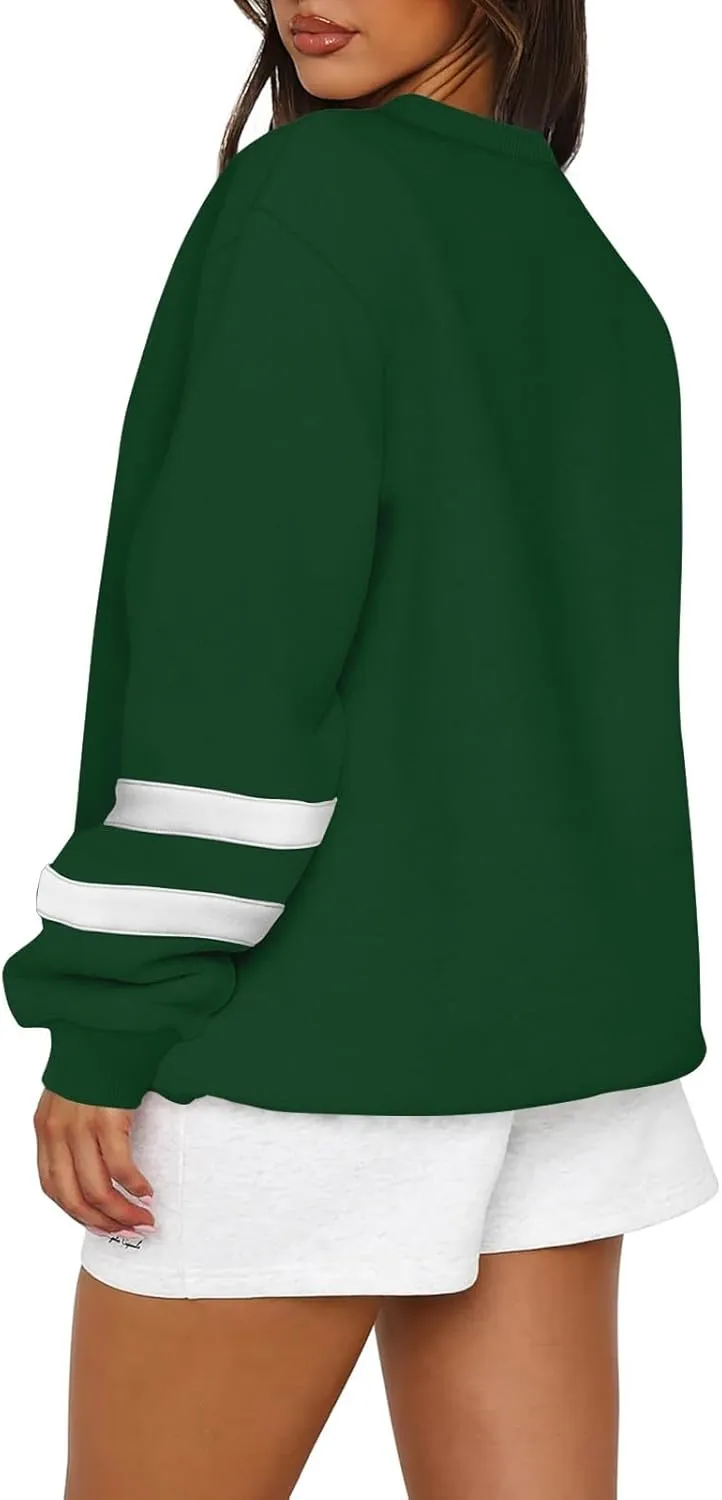 Oversized Sweatshirt For Women Trendy Hoodie Pullover Crewneck Long Sleeve Solid Fall Winter Clothes 2024