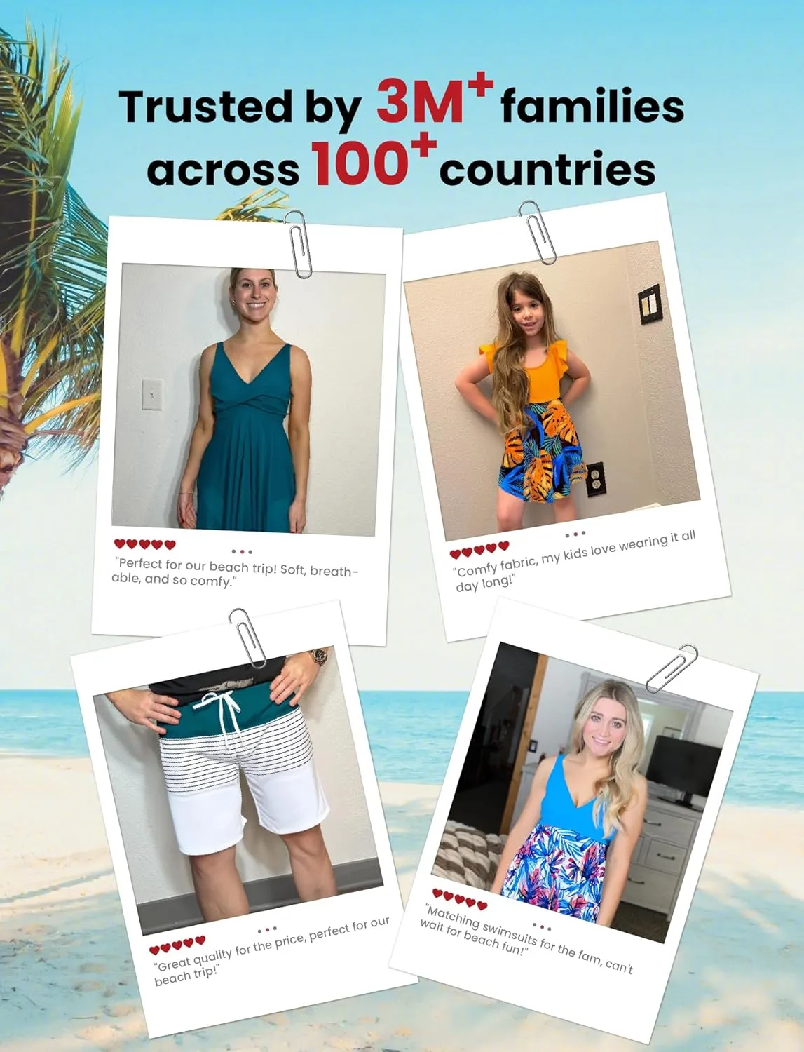 PATPAT Family Matching Summer Swimwear, Women One-Piece Swimsuit, Men Swim Trunks, Boy Board Shorts, Girl Bathing Suit