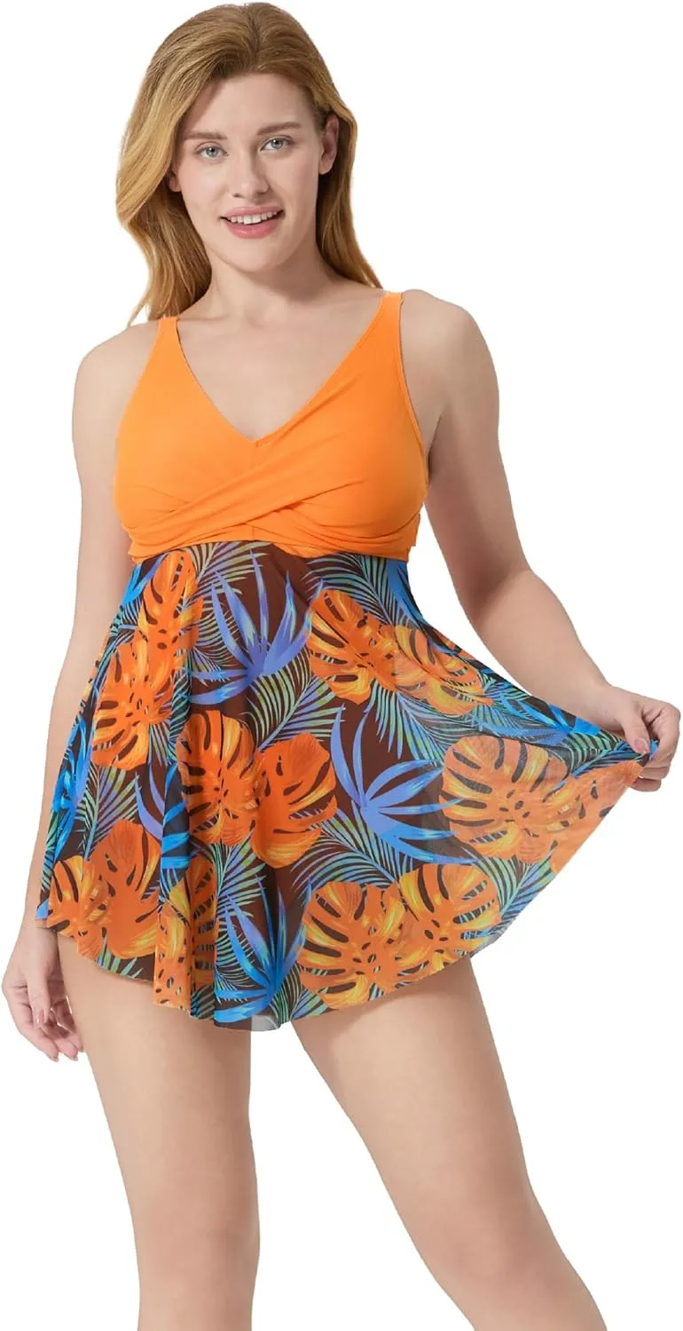 PATPAT Family Matching Summer Swimwear, Women One-Piece Swimsuit, Men Swim Trunks, Boy Board Shorts, Girl Bathing Suit