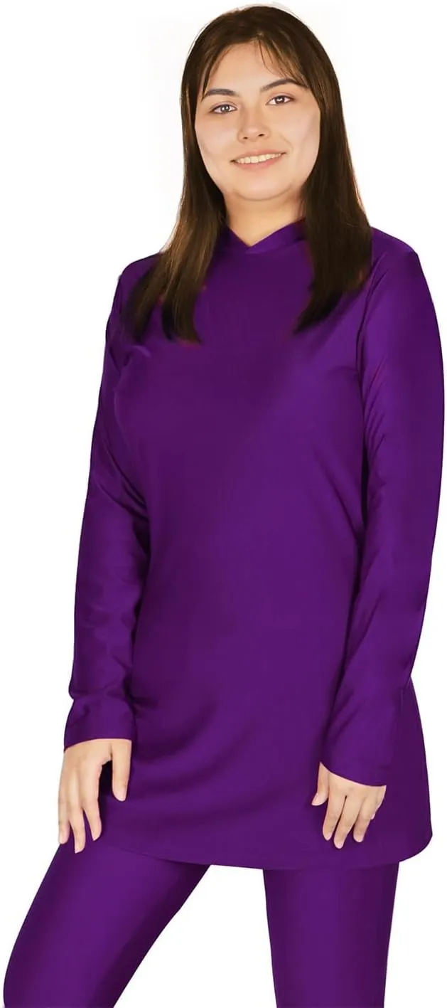Plus Size Burkini Muslim Swimsuits for Women Modest Islamic Swimwear Long Sleeve Full Cover 3PCS Set Beachwear with Cap