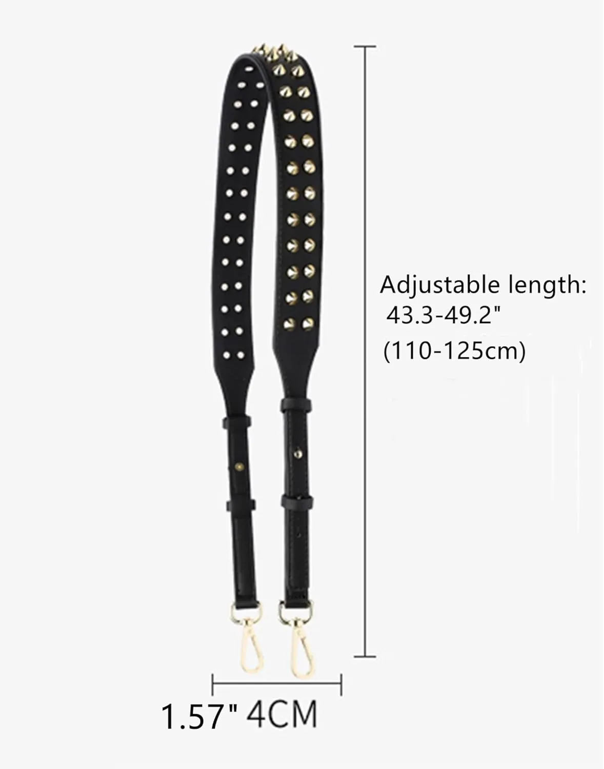 Purse Shoulder Strap Adjustable Double-sided Leather Rivet Crossbody Bag Strap Wide Replacement Belt Accessories for Female