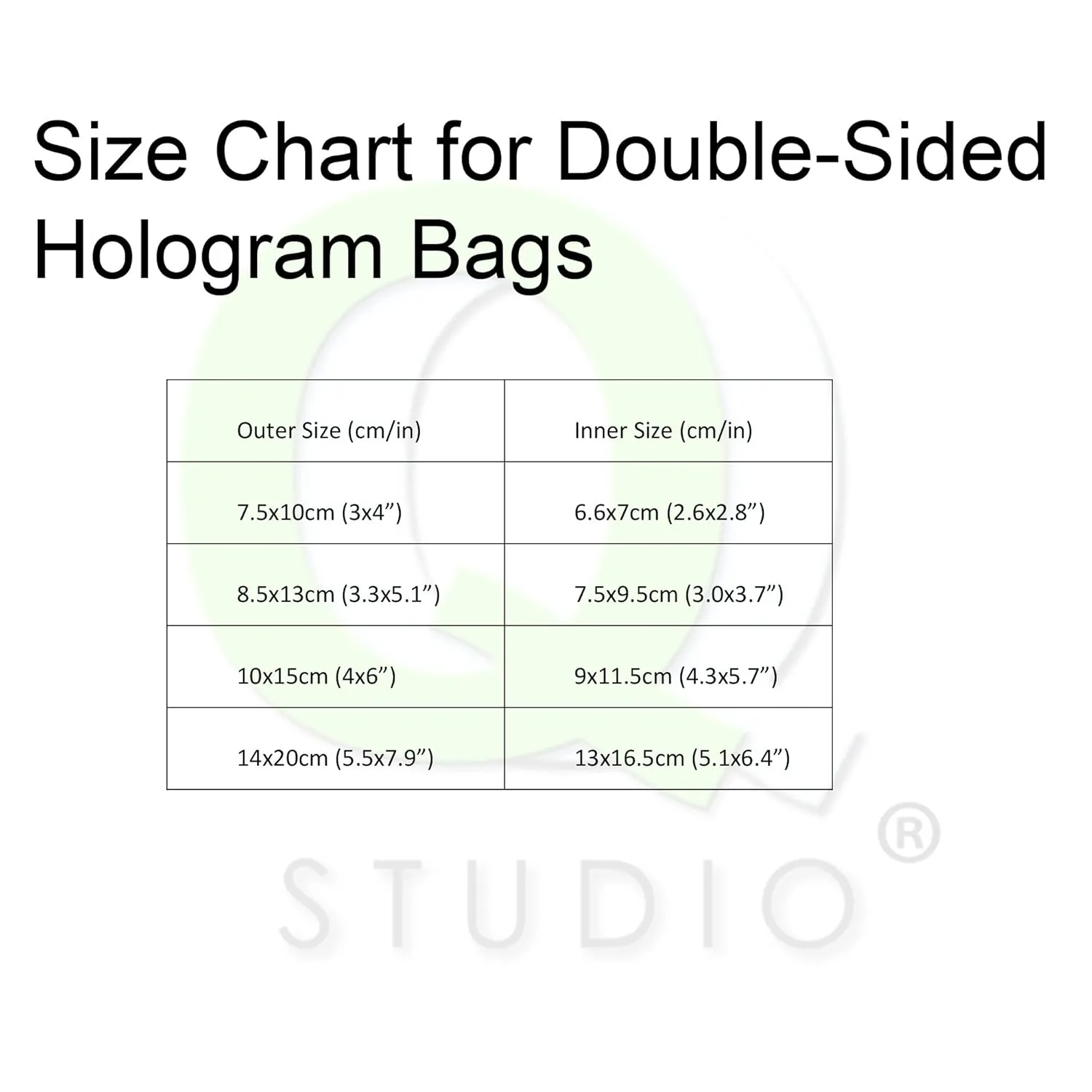 QQ Studio Pack of 100 Rainbow Holographic Double-Sided Zipper Bags for Cosmetics and Makeup (8.5x13cm (3.3x5.1"), Silver Hologram)