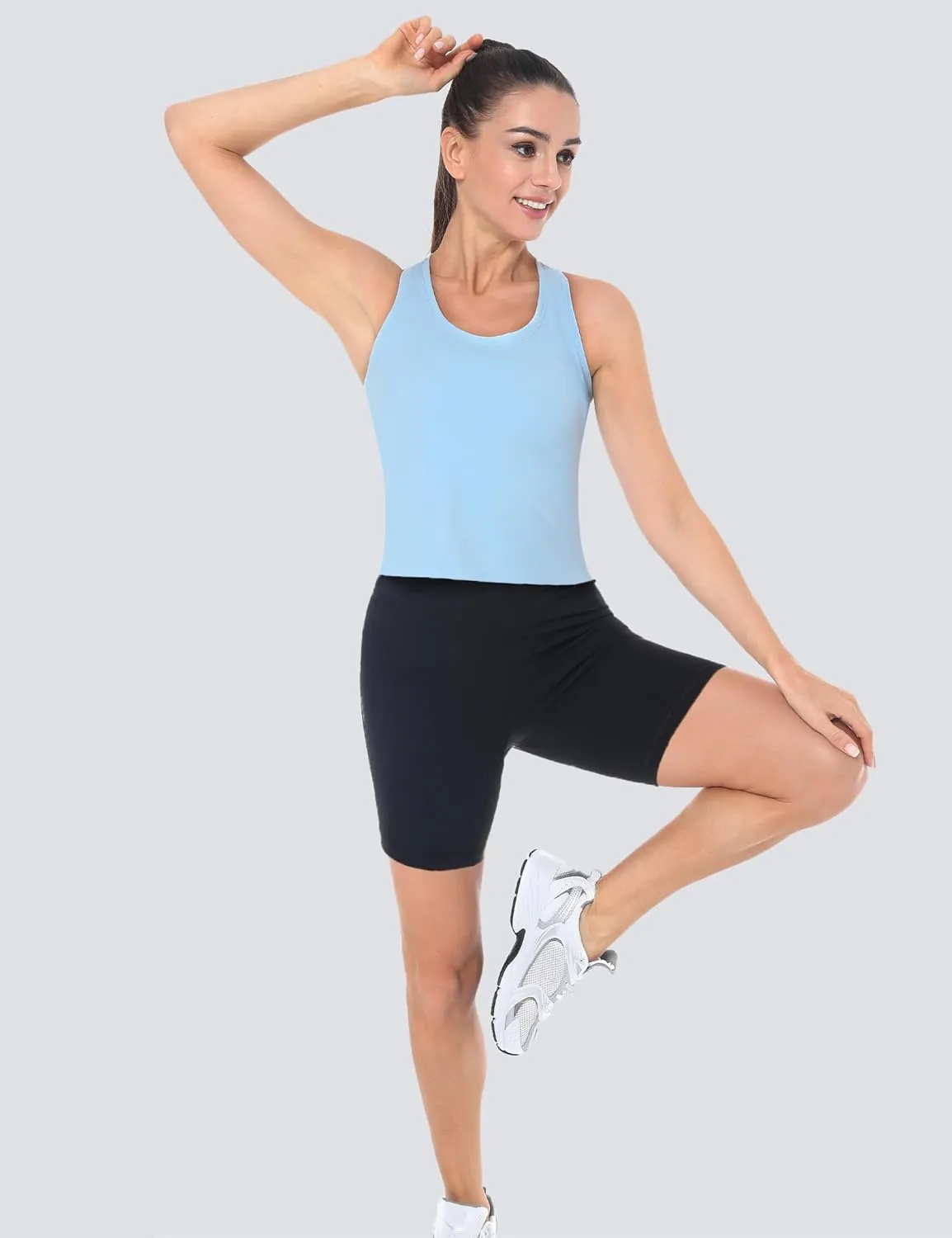 Racerback Workout Tank Tops for Women Sleeveless Gym Tops Cropped Active Yoga Running Shirts