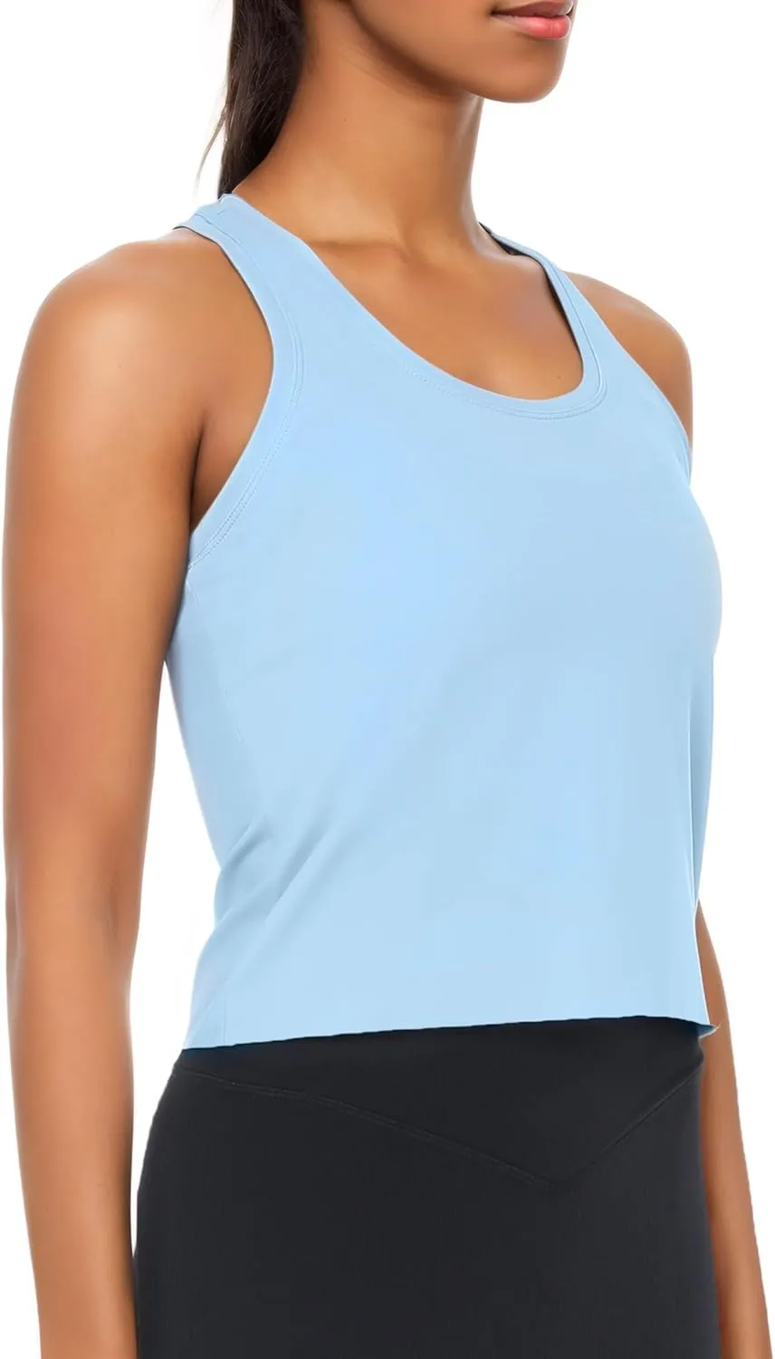 Racerback Workout Tank Tops for Women Sleeveless Gym Tops Cropped Active Yoga Running Shirts