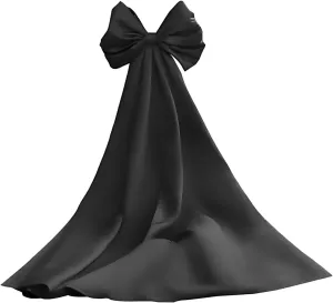 Removable Satin Big Bow for Wedding Bridal Cloak for Wedding Accessories Separate Bowknot Detachable Sleeves Train