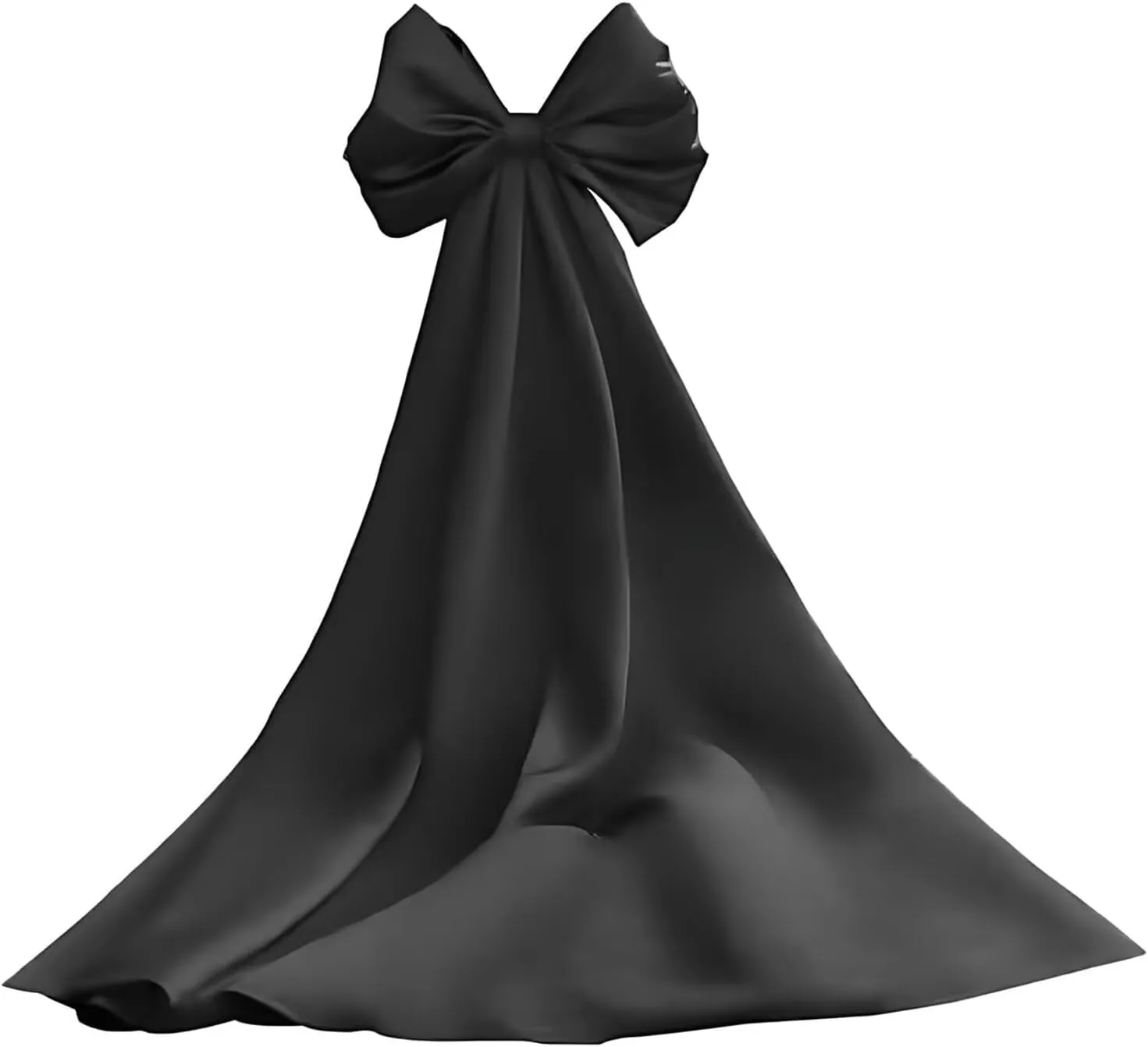 Removable Satin Big Bow for Wedding Bridal Cloak for Wedding Accessories Separate Bowknot Detachable Sleeves Train