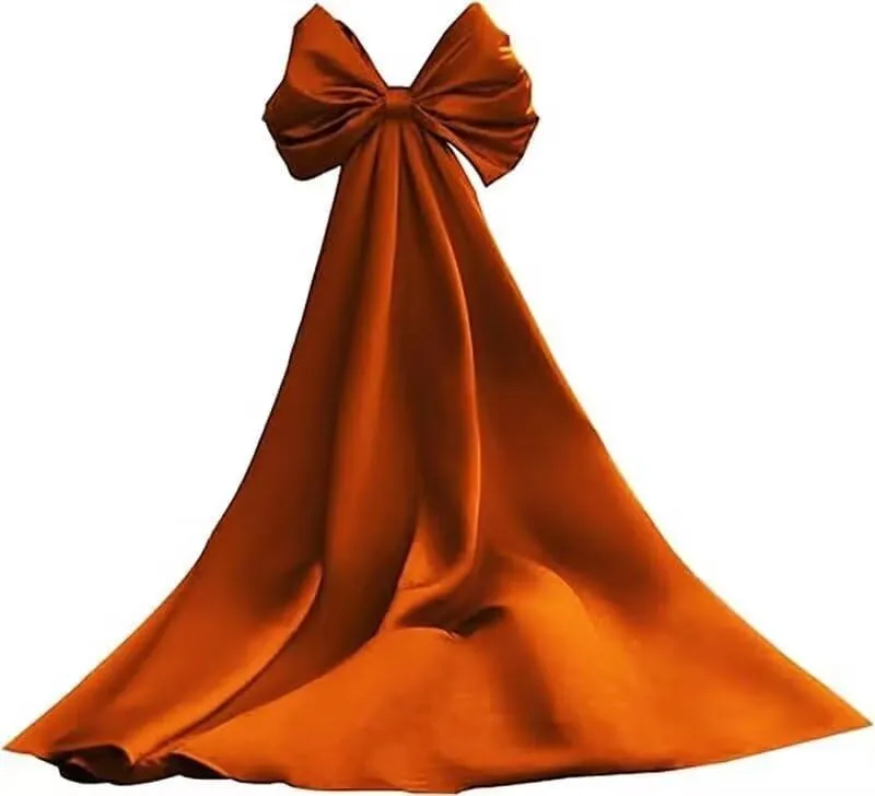 RunaCelle Removable Satin Big Bow Sleeves Satin Cloak for Wedding Dress Bridal Accessories Long Detachable Sleeves Train