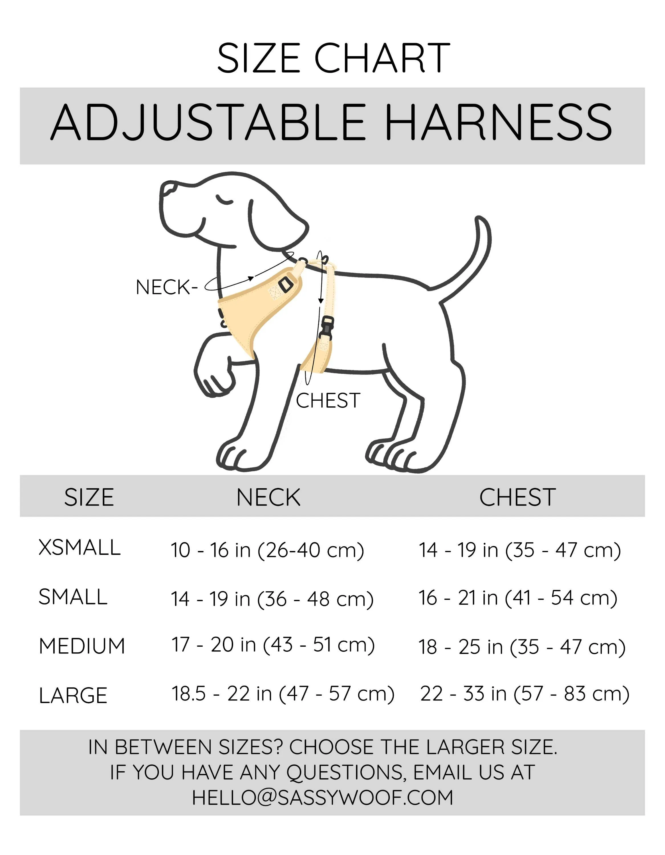 Sassy Woof Adjustable Dog Harness - Various Colours