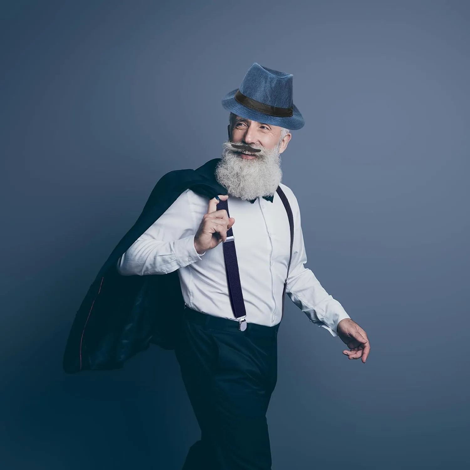 SATINIOR 1920s Mens Costume Roaring Outfit with Gangster Vest Hat Pocket Watch Suspenders