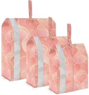 Scallop Rose Gold 3pcs Travel Packing Storage Bags Collapsible Garment Bag Closet Storage Large Ziplock Bags Bags Organizers