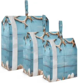 Sea Shells Starfish Beach Compression Packing Cubes Suitcase Organizer Bags Set for Travel Cubes for Travel Accessories