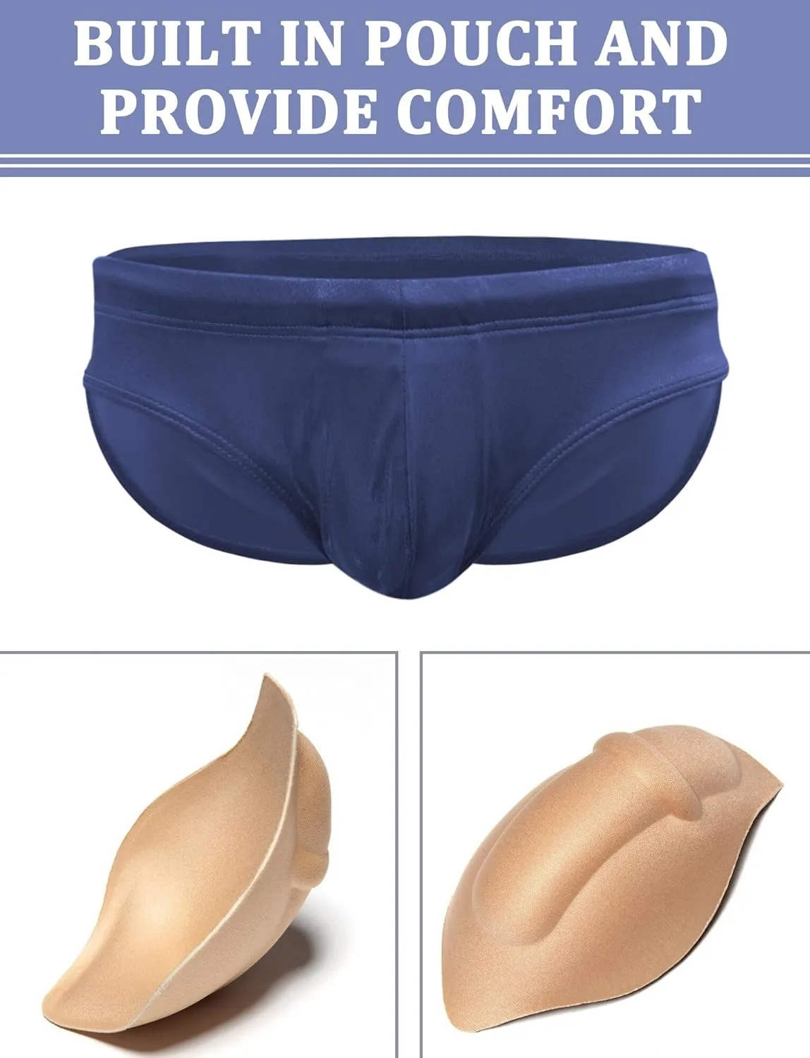 SEAUR Men's Shiny Metallic Low Rise Swim Briefs Sexy Bikini Swimsuit Quick Dry Drawstring Swimwear Contour Pouch Bathing Suit