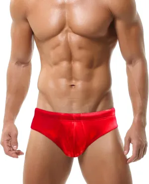 SEAUR Men's Shiny Metallic Low Rise Swim Briefs Sexy Bikini Swimsuit Quick Dry Drawstring Swimwear Contour Pouch Bathing Suit