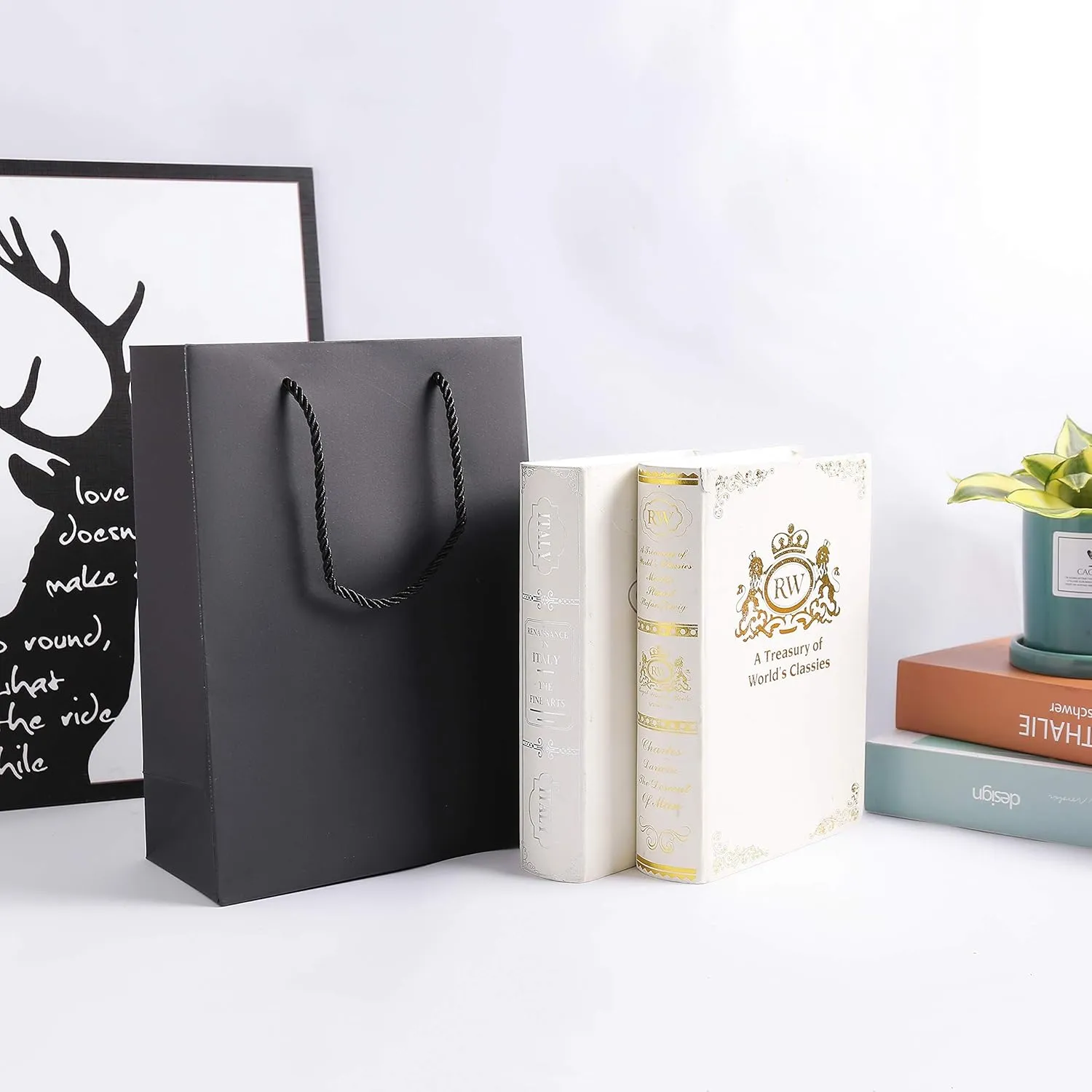 SHIPKEY 10 Pcs Small Gift Bags with Tissue Paper, 6x2.5x8inch Black Paper Bags for Holidays, Durable Shopping Bags (15x6x20 cm)