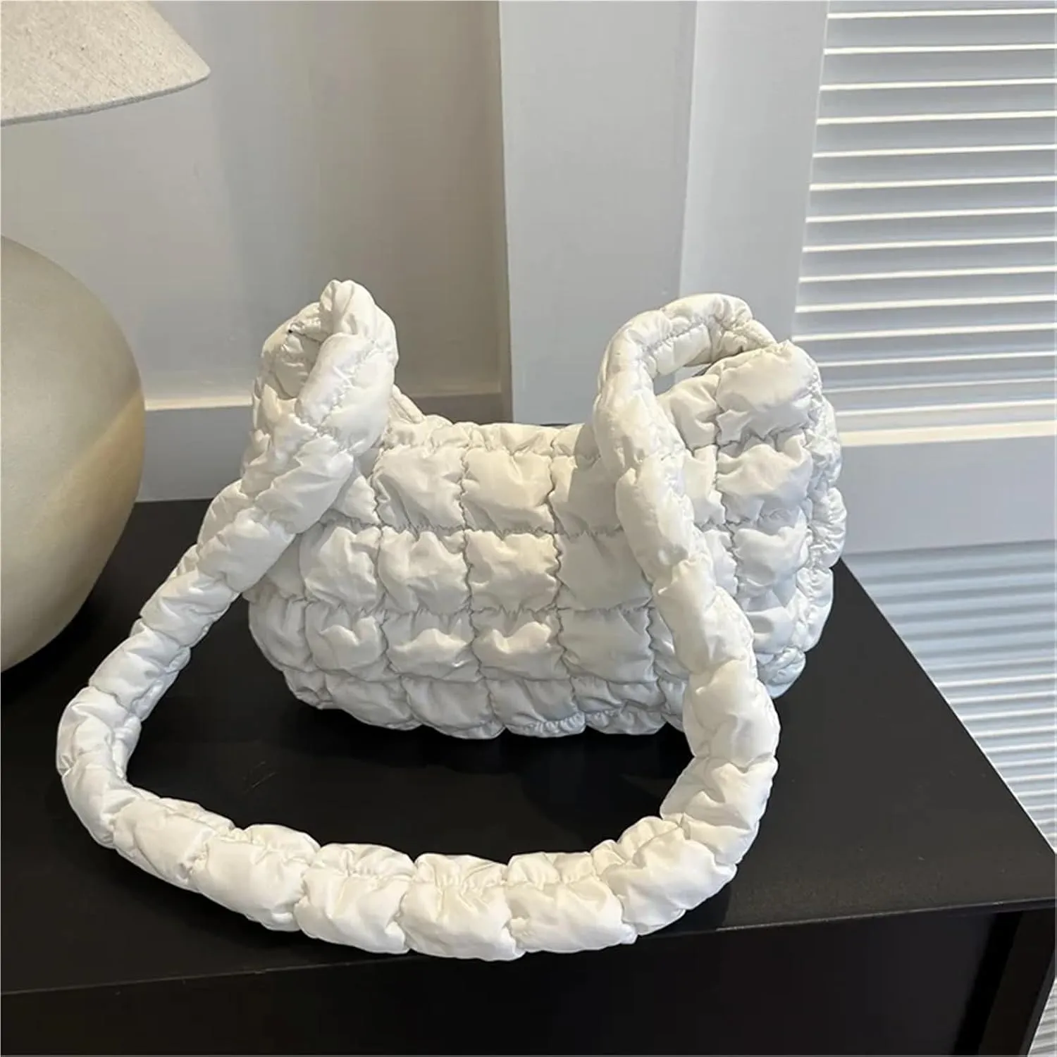 Shoulder Bags for Women Padded Bag Nylon Handbags Bucket Purse Cloud Bubbles Hobo Puffer Nylon Tote Bag