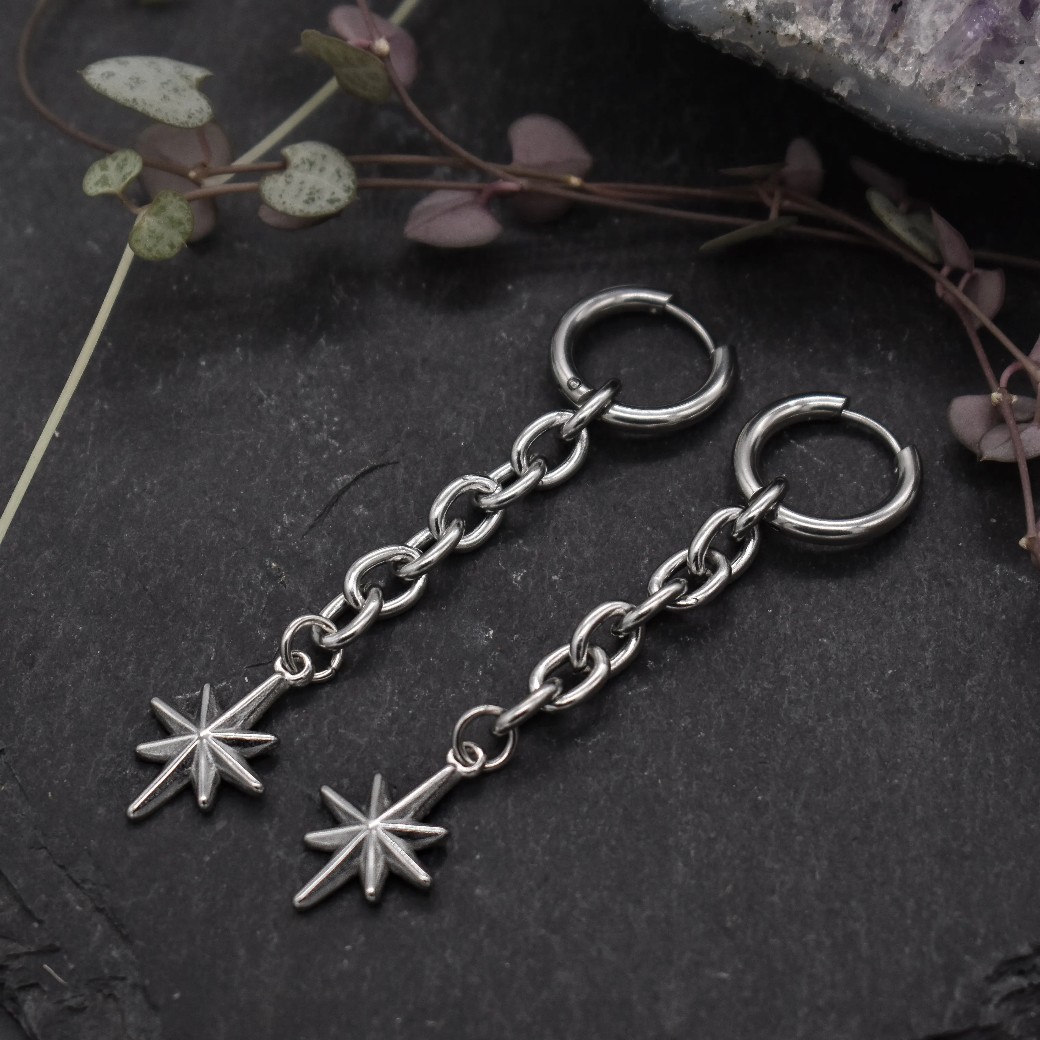 Silver Fortuna Chain Earrings
