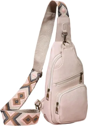 Sling Bag for Men Women Multi Pocket Crossbody Purses Soft Leather Shoulder Handbags Mens Everyday Bag
