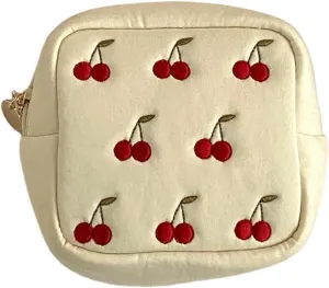 Small Makeup Pouch for Women Mini Coin Purse Kawaii Cherry Bag That Girl Aesthetic Y2k Accessories (white)